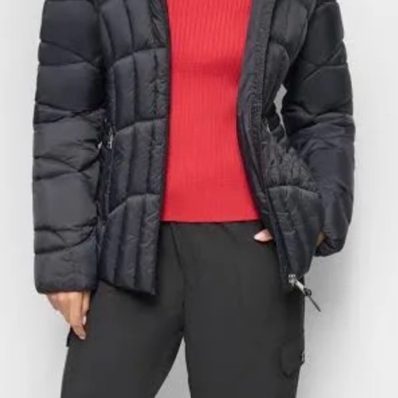 NWT Women’s Small DKNY Black Quilted Jacket with Hood - Picture 4 of 11